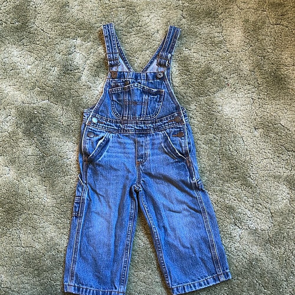 OshKosh Denim Cargo Overalls 2T